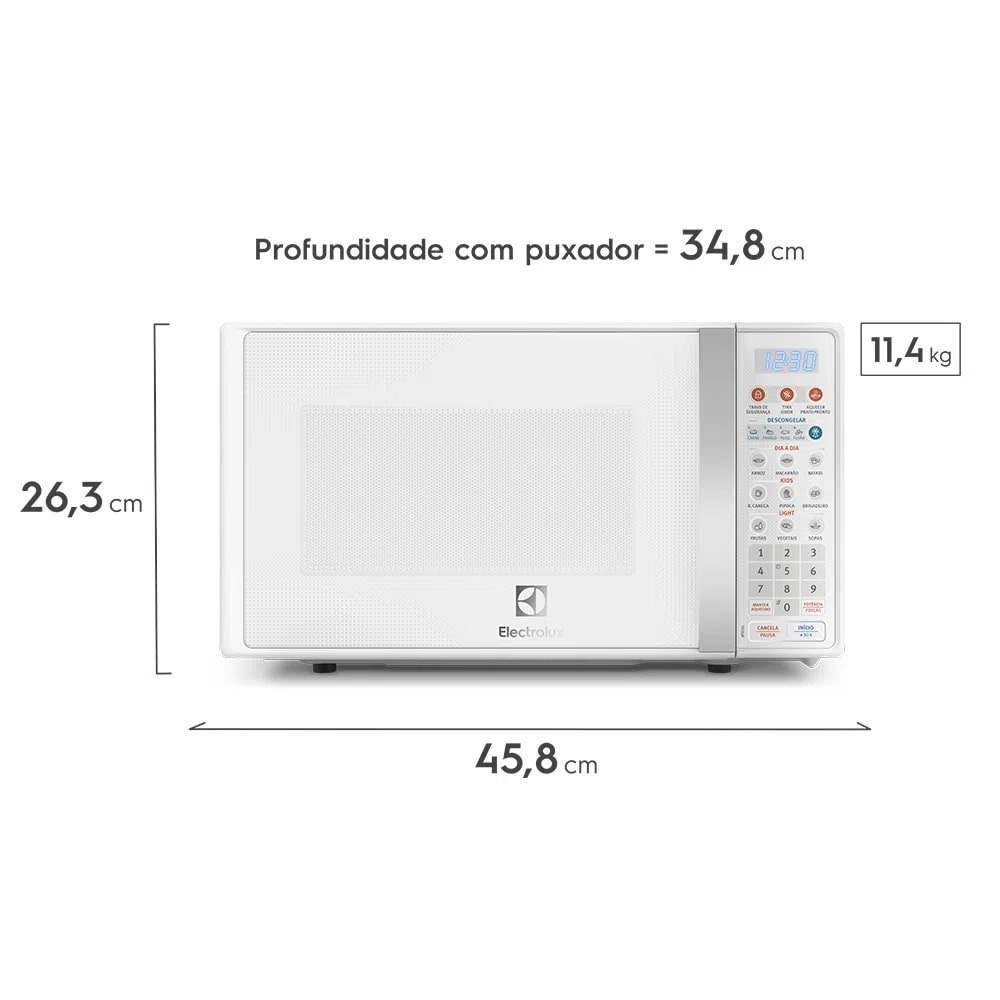 Micro-ondas Electrolux 20L Função Tira Odor Branco 220V
