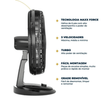 Ventilador de Mesa/Parede Britânia Maxx Force BVT500 176W Preto 220V