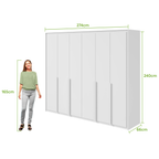 Roupeiro Imperatore Lopas  274cm 100% MDF 6 Portas com Puxador em Madeira Branco