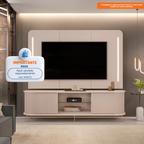Painel Suspenso Atlas DJ Móveis 218cm com Led Off White
