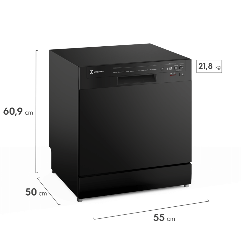 Lava-Louças Electrolux 8 Serviços com Programa Lava & Seca LP08E Preto 220V