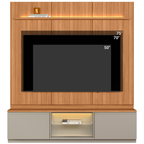 Rack com Painel Magnum Linea 200cm com Led Canela e Gris Fosco