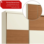 Roupeiro T592 Kappesberg 220cm 2 Portas Correr Flex Off White e Canela
