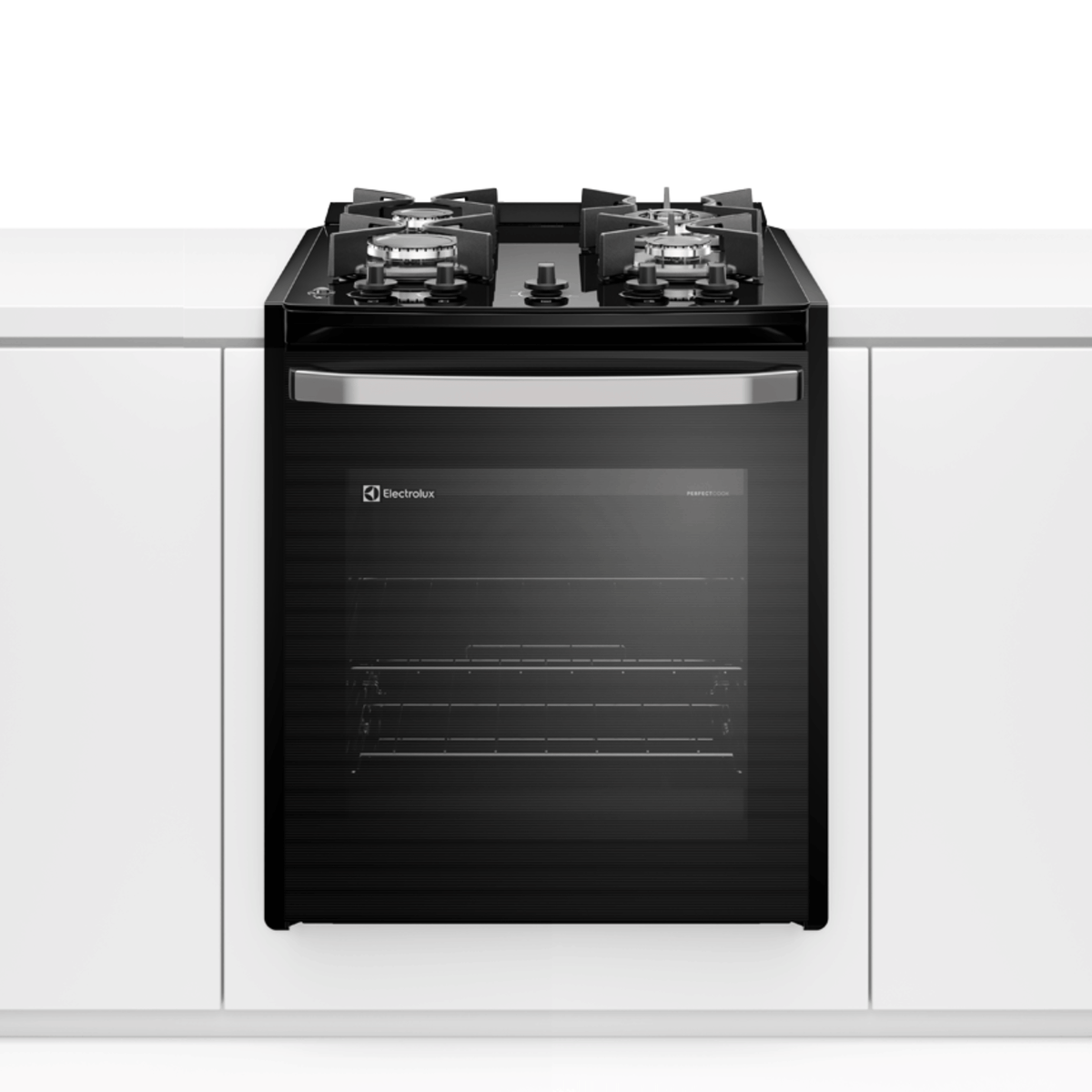 Fogão de Embutir 4 Bocas Electrolux Experience FE4BB Mesa de Vidro e VaporBake Preto Bivolt