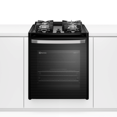 Fogão de Embutir 4 Bocas Electrolux Experience FE4BB Mesa de Vidro e VaporBake Preto Bivolt