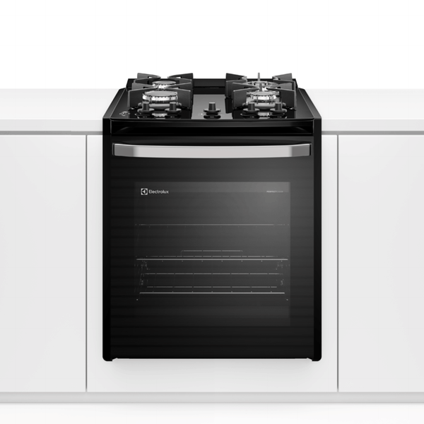 Fogão de Embutir 4 Bocas Electrolux Experience FE4BB Mesa de Vidro e VaporBake Preto Bivolt