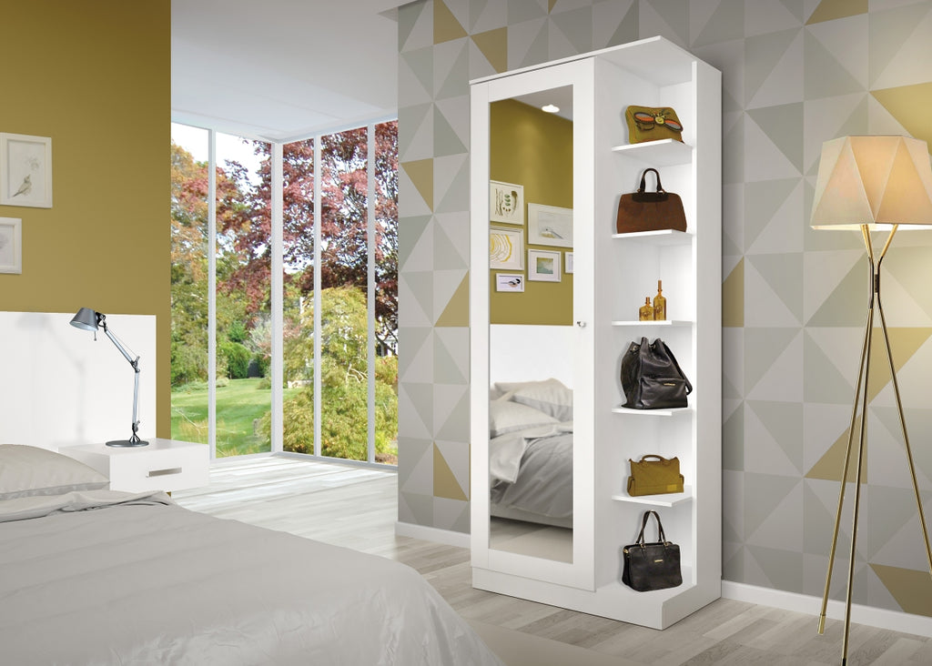Sapateira Duetto Henn 1 Porta 69cm Com Espelho Branco