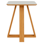 Mesa Lateral TB630 Dalla Costa 45x55cm 100% MDF Off White e Freijó
