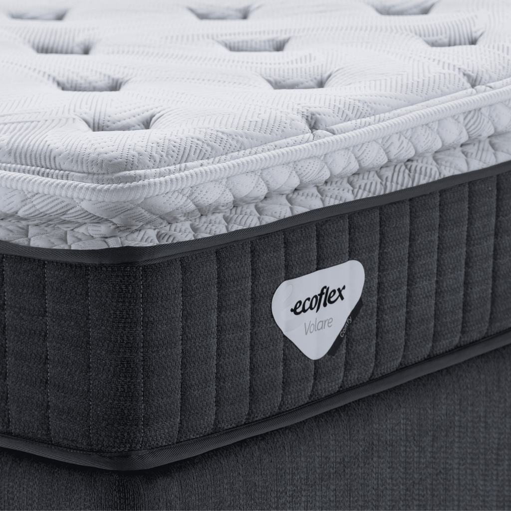 Conjunto Cama Box Comfy Casal Ecoflex 138x188x76cm Molas Ensacadas Grafite