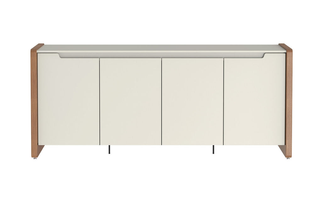 Balcão Buffet Bristol Província 188cm 4 Portas Off White Fosco e Natural