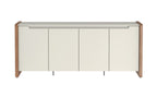 Balcão Buffet Bristol Província 188cm 4 Portas Off White Fosco e Natural