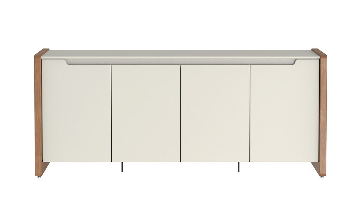 Balcão Buffet Bristol Província 188cm 4 Portas Off White Fosco e Natural