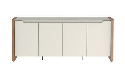 Balcão Buffet Bristol Província 188cm 4 Portas Off White Fosco e Natural