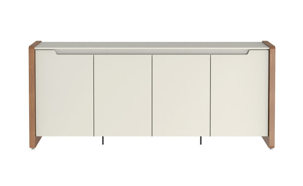 Balcão Buffet Bristol Província 188cm 4 Portas Off White Fosco e Natural