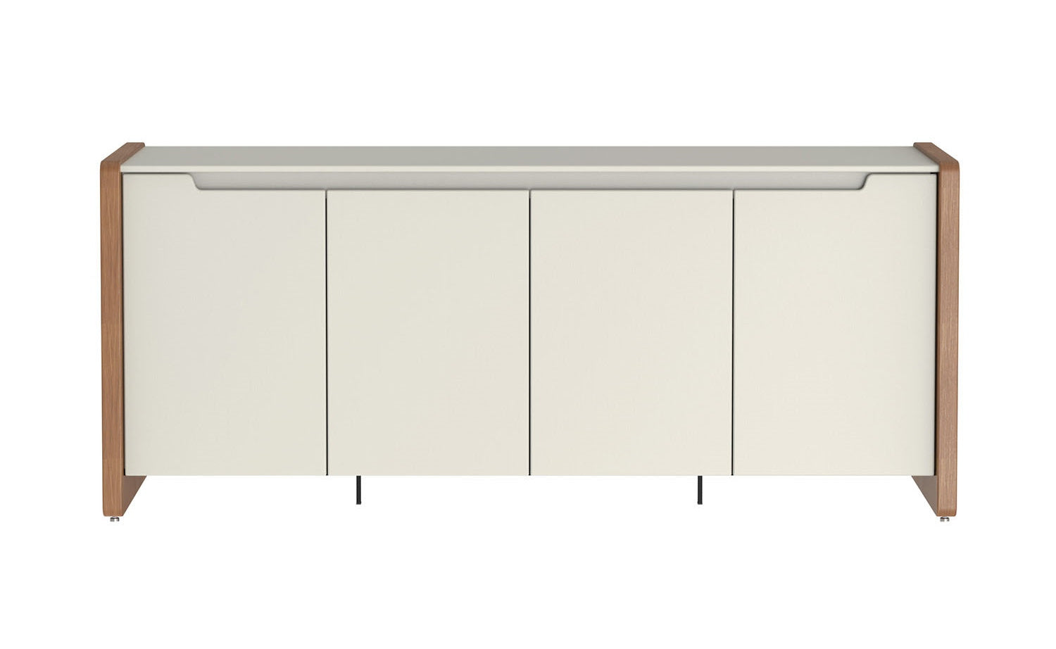 Balcão Buffet Bristol Província 188cm 4 Portas Off White Fosco e Natural