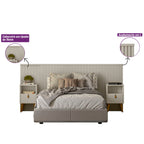 Cabeceira Casal/Queen Laranjeira Linea 241cm com Kit Frame Off White