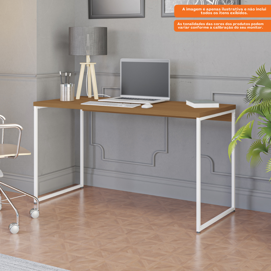 Escrivaninha Industrial Kappesberg LI003 136cm Canela e Branco