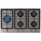 Cooktop à Gás Fischer 5 Bocas Platinium Prime Tripla Chama Inox Bivolt