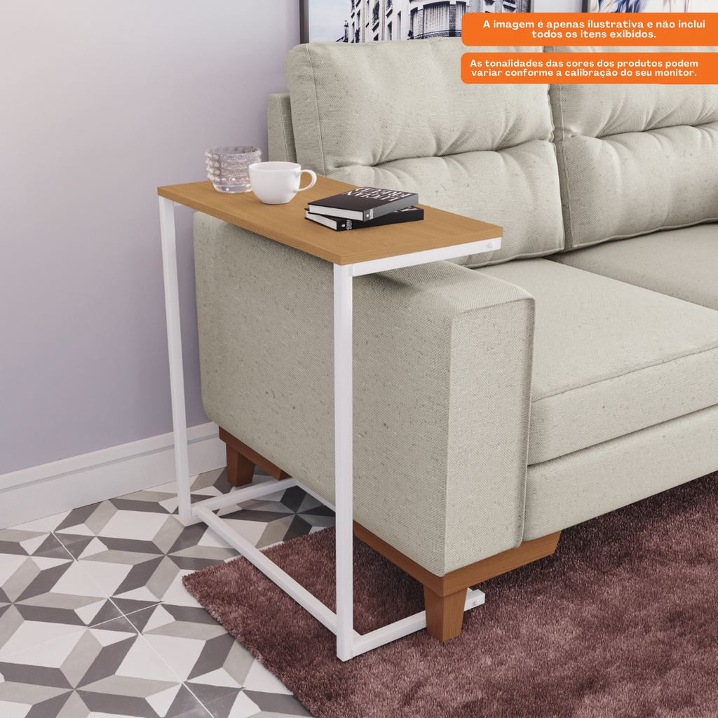 Mesa de Apoio Industrial Kappesberg LI025 Canela e Branco