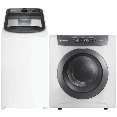 Conjunto Electrolux Lavadora de Roupas 12kg Efficient LET12 + Secadora Piso e Parede 11kg SVB11 220V