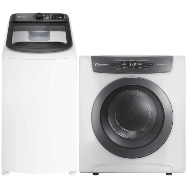 Conjunto Electrolux Lavadora de Roupas 12kg Efficient LET12 + Secadora Piso e Parede 11kg SVB11 220V
