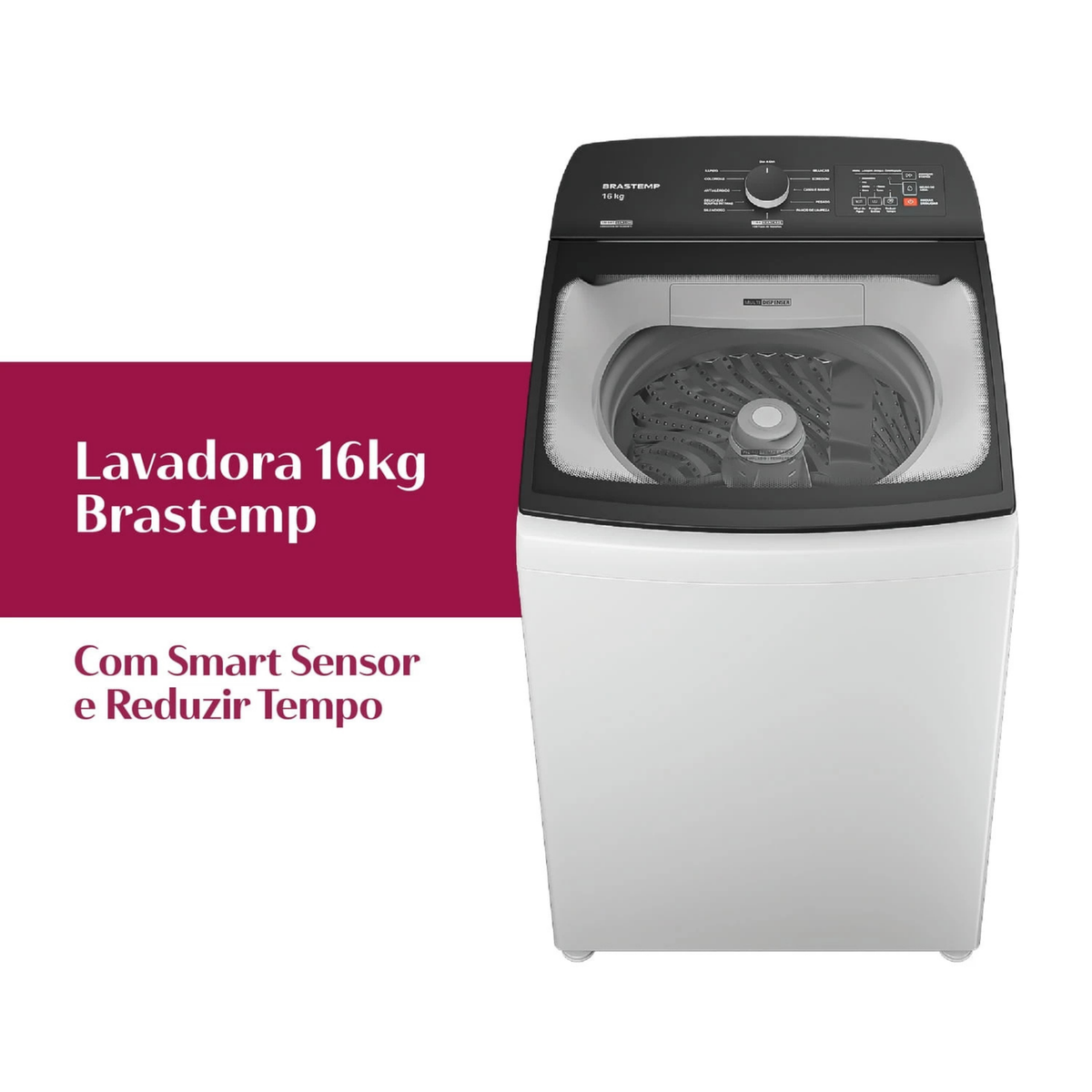 Lavadora de Roupas Brastemp Advanced 16Kg BWF16AB Cesto Inox Ciclo TiraManchas Branco 220V