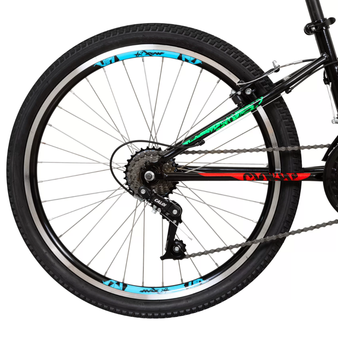 Bicicleta Caloi Aro 24 Max Freio V-Brake 21 Velocidades Preto