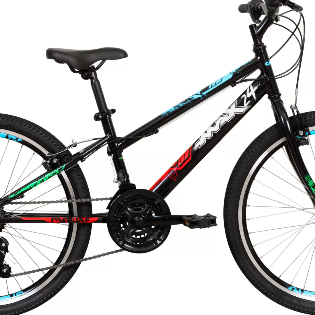 Bicicleta Caloi Aro 24 Max Freio V-Brake 21 Velocidades Preto