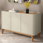Balcão Buffet Flip Patrimar 123cm 3 Portas Off White e Cinamomo