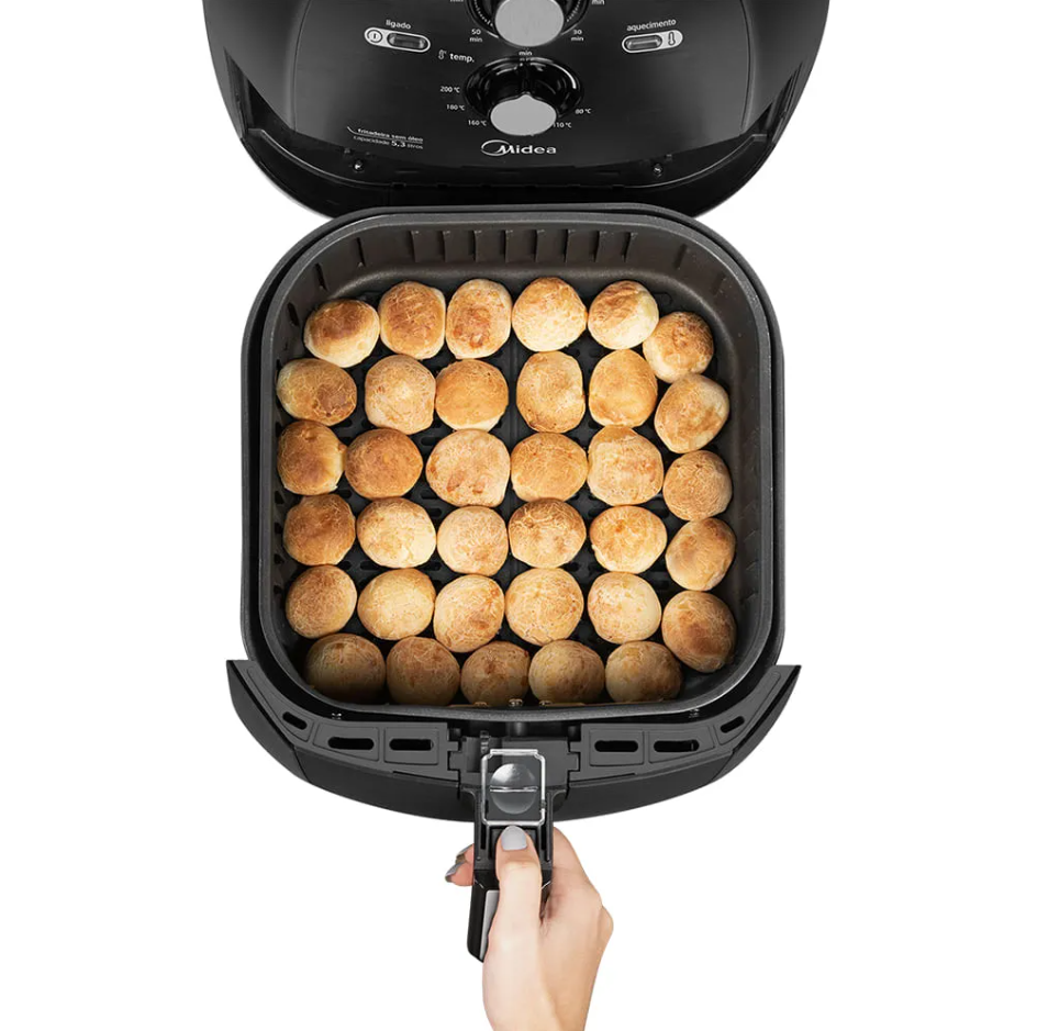 Fritadeira Elétrica Sem Oléo Air Fryer Midea 5,3L  Preto 220V