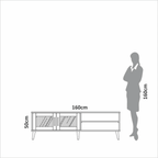 Rack R430C Dalla Costa 160cm 2 Portas Carvalho Rosé