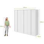 Roupeiro Loop Lopas 270cm 100% MDF 6 Portas Branco