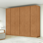 Roupeiro Loop Lopas 270cm 100% MDF 6 Portas  Amêndoa Clean