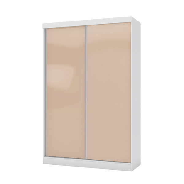 Roupeiro N571 Kappesberg 143cm 2 Portas Flex Branco e Macadâmia