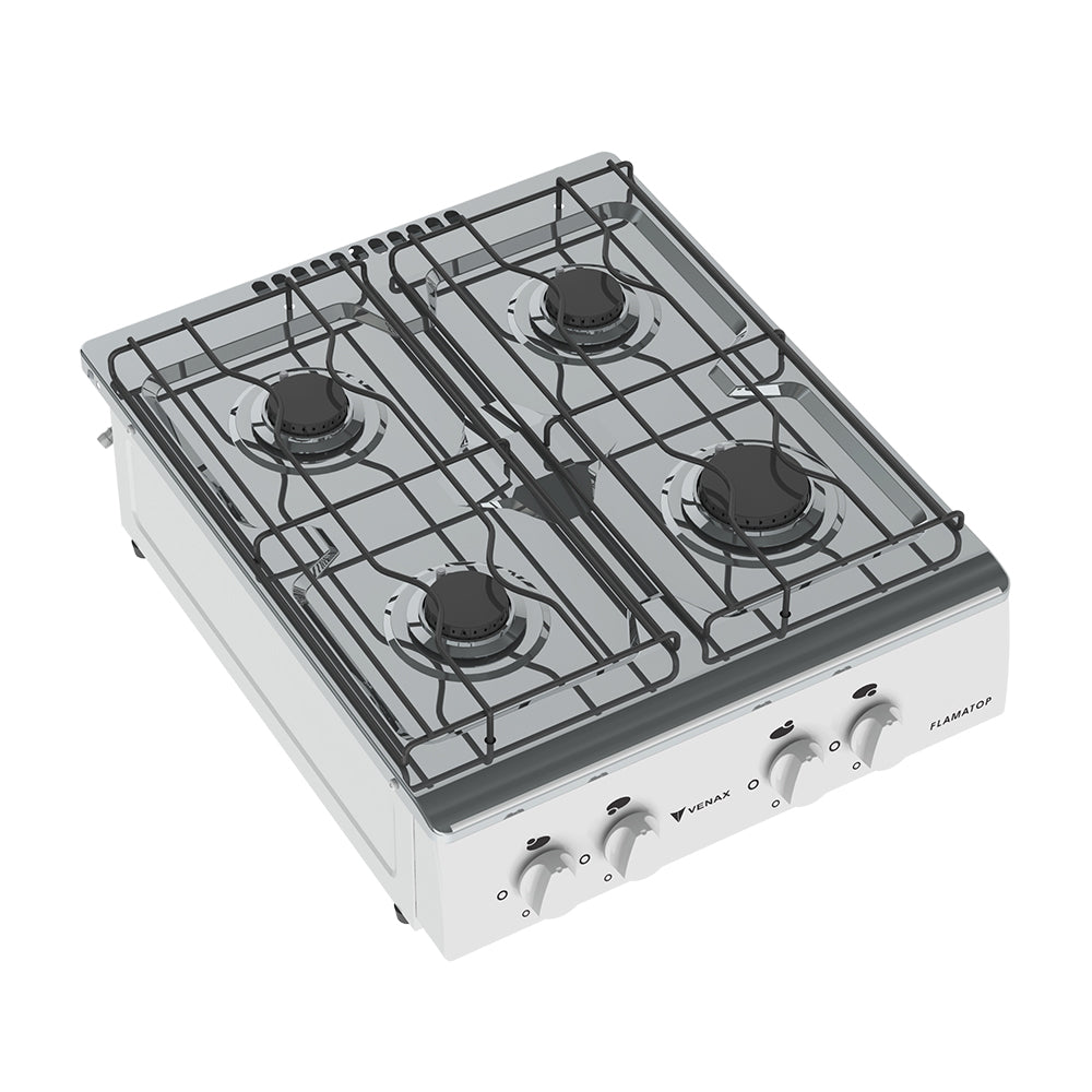 Fogao de Mesa à Gás 4 Bocas Flamatop Venax Branco 220V
