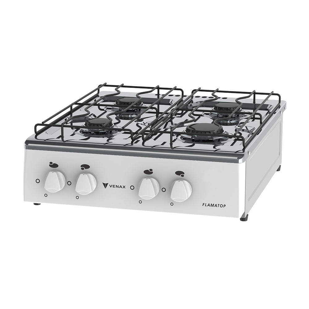 Fogao de Mesa à Gás 4 Bocas Flamatop Venax Branco 220V