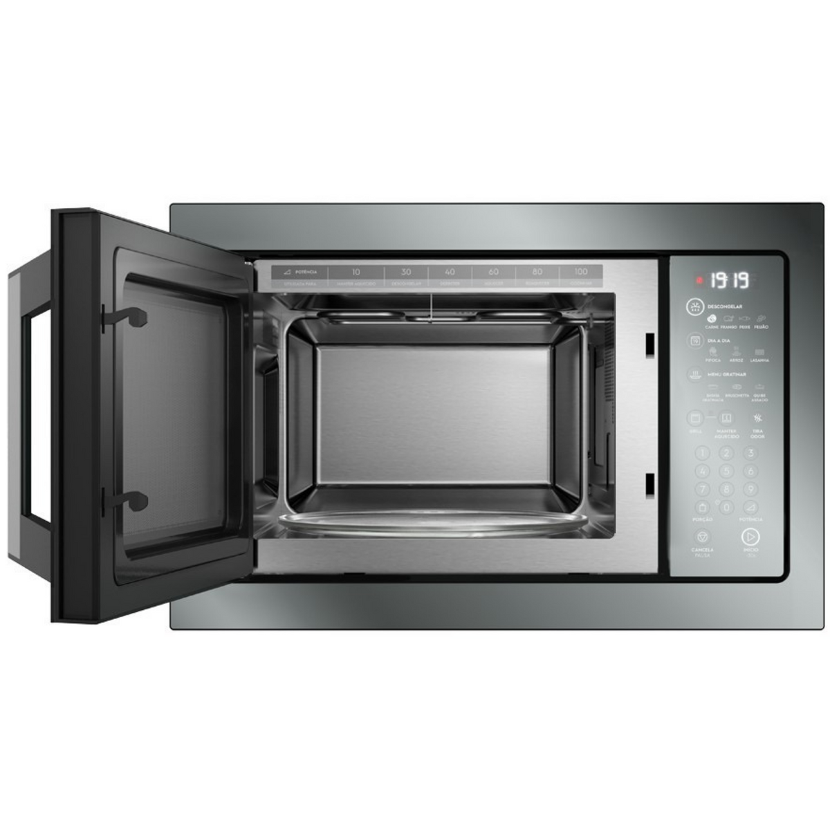 Kit Electrolux de Embutir Home Pro Forno Elétrico 80L + Micro-ondas 34L + Cooktop 5 Bocas Espelhado 220V