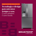 Refrigerador Brastemp 515L BRH85AK 3 Portas French Door Inverter Água e Gelo na Porta Cor Inox 220V