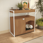 Aparador com Cama Pet LI061 Kappesberg 90cm 1 Porta Canela e Branco