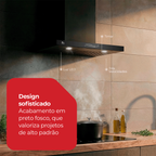 Coifa de Parede Fischer Platinium 60cm Controle por Gesto Preto 220V