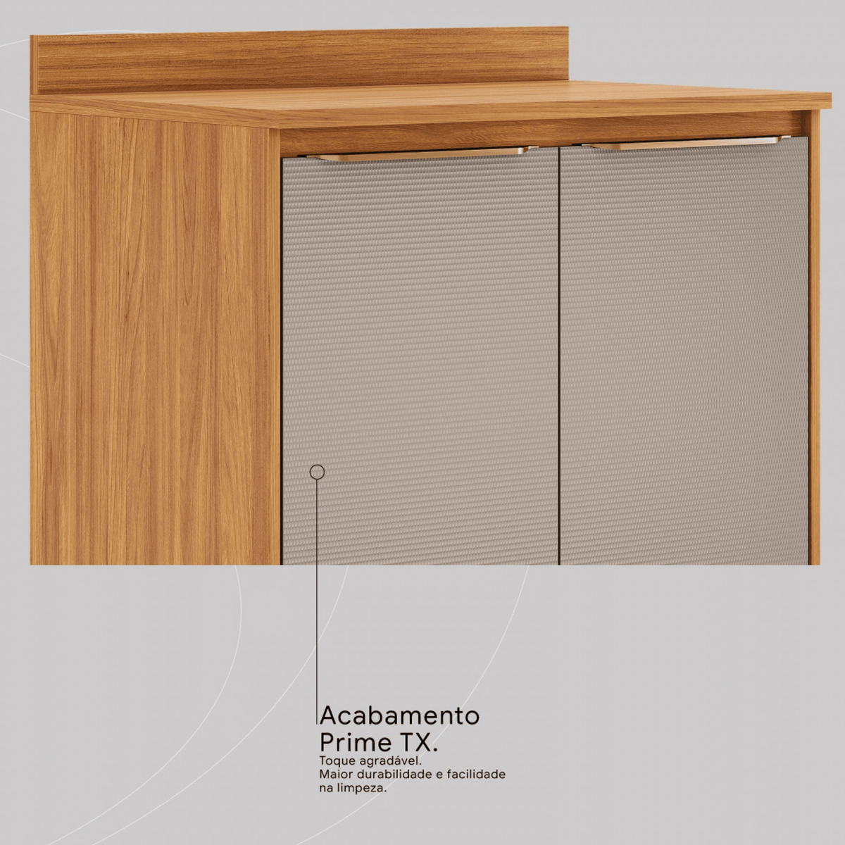 Armário Balcão de Cozinha Plena Demóbile 100% MDF 80cm 2 Portas Cinamomo e Nude