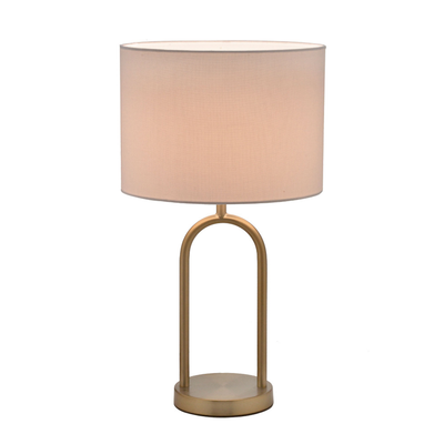 Abajur Mabruk Bege e Dourado Bivolt