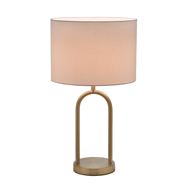 Abajur Mabruk Bege e Dourado Bivolt