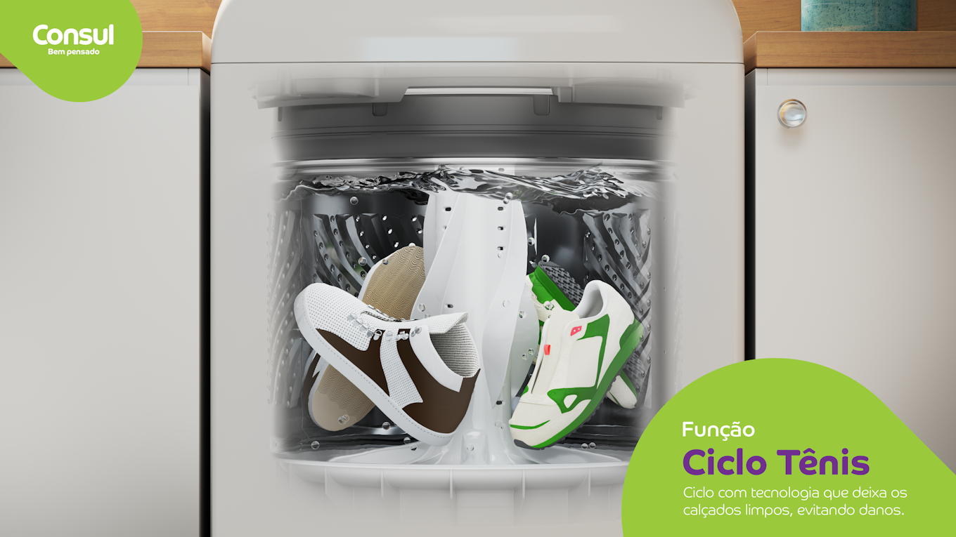 Lavadora de Roupas Consul 15Kg CWN15A Modo Eco Cesto Inox Branco 220V