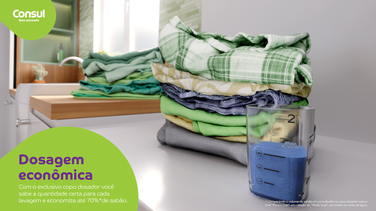 Lavadora de Roupas Consul 15Kg CWN15A Modo Eco Cesto Inox Branco 220V