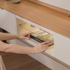 Home Painel Suspenso Ferrara Linea 180cm com Led Canela e Off White