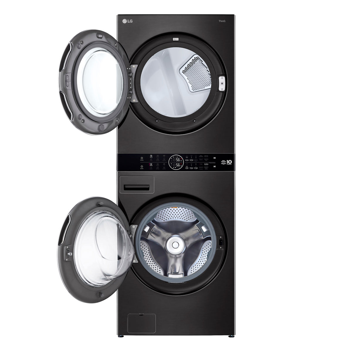 Lavadora e Secadora 17kg LG Torre WashTower AI DD Smart Black Inox 220V