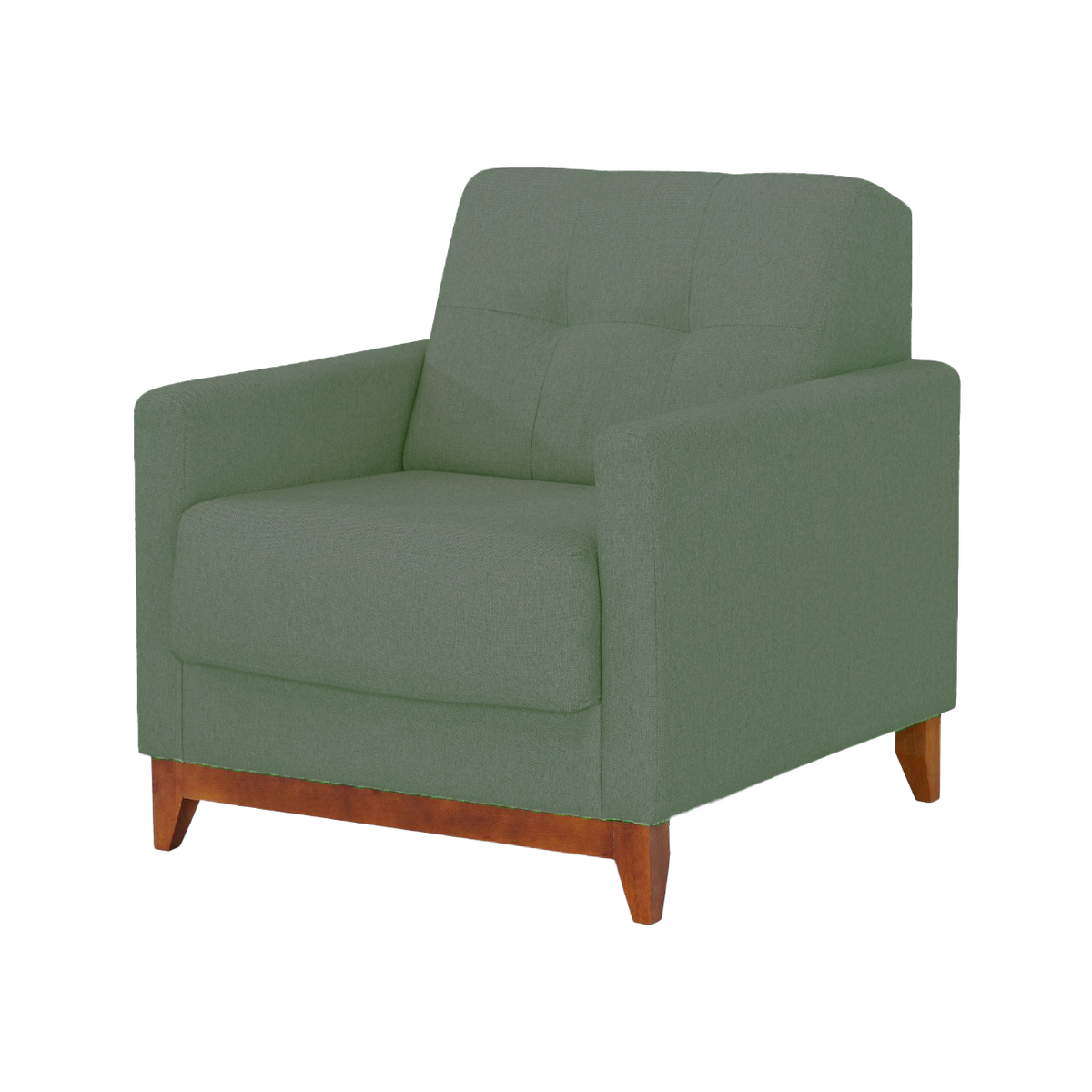 Poltrona 96cm Herval MH4219 Base Madeira Verde
