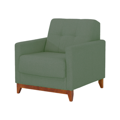 Poltrona 96cm Herval MH4219 Base Madeira Verde