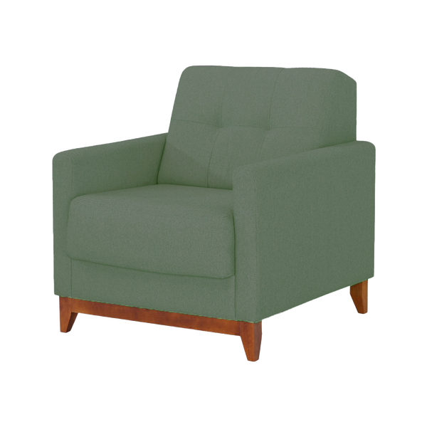 Poltrona 96cm Herval MH4219 Base Madeira Verde
